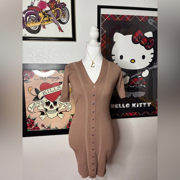 Guess Dresses & Skirts - Tan Guess Knit Dress